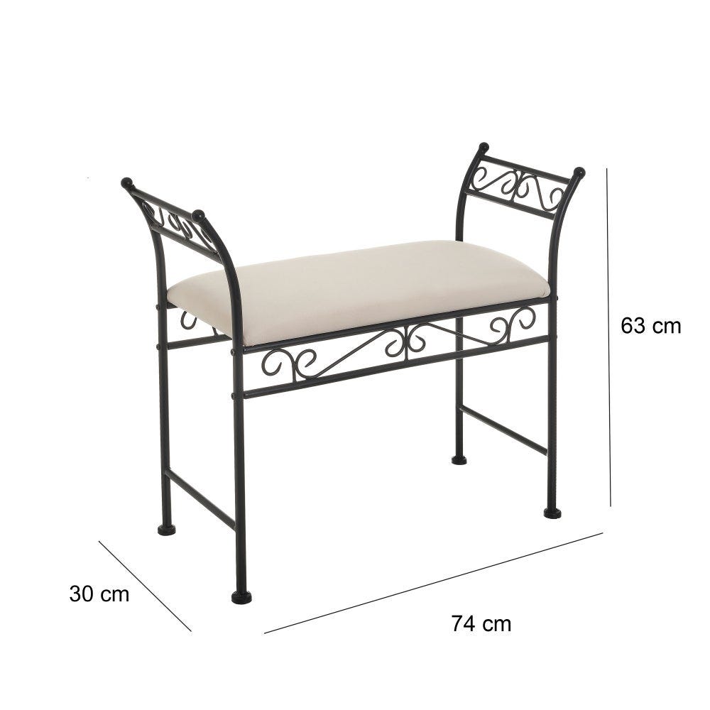 lolahome Banqueta pie de cama metálica negra Oferta especial