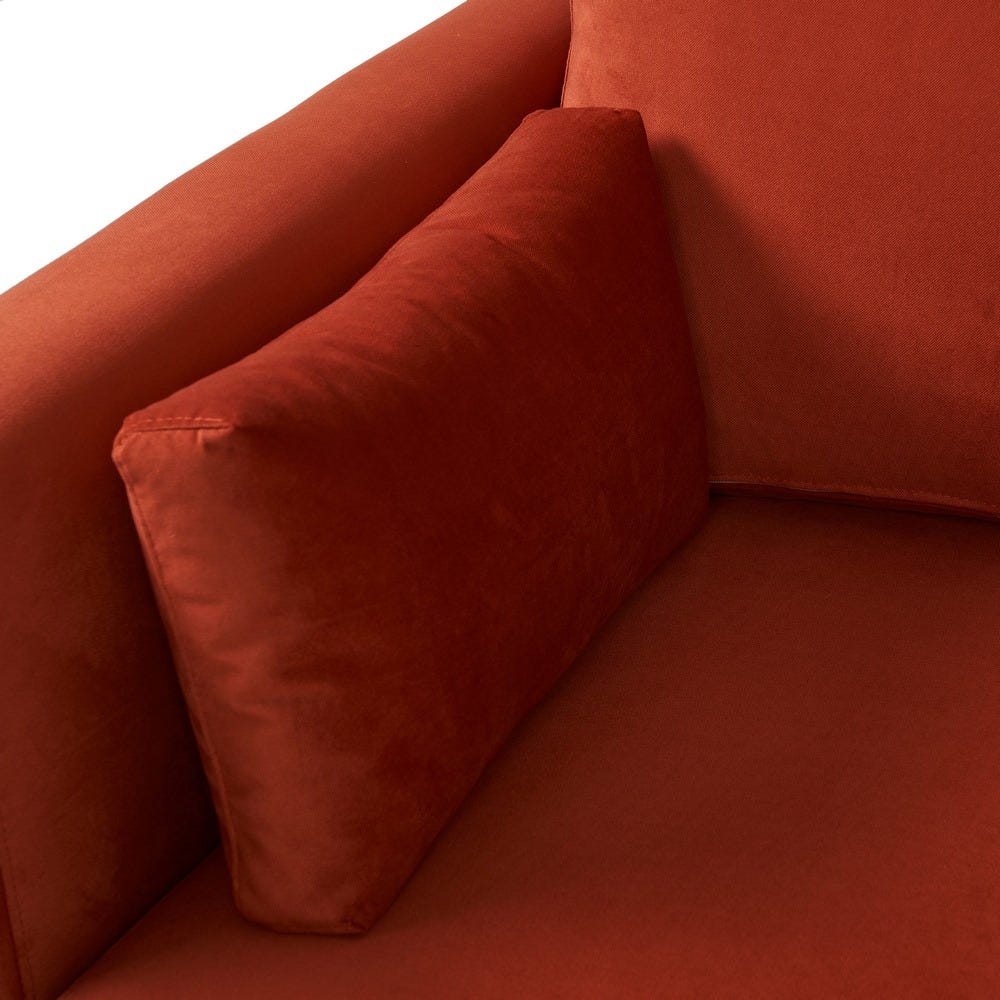lolahome Sofá de 3 plazas antimanchas y desenfundable de antelina terracota de 200x98x97 cm COMPRAR AHORA