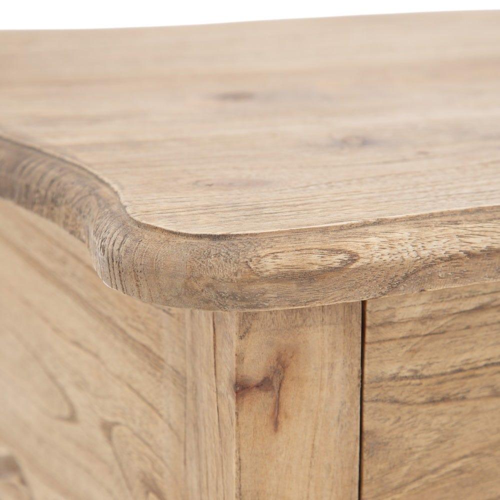 lolahome Mesita de noche cabriolé natural de madera de mindi de 58x43x70 cm Últimos 2 días