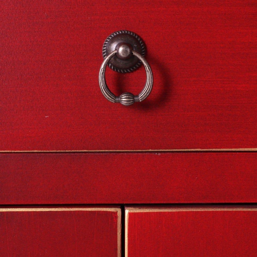 lolahome Mesilla de noche de 1 cajón y 2 puertas rojo Precio de fábrica
