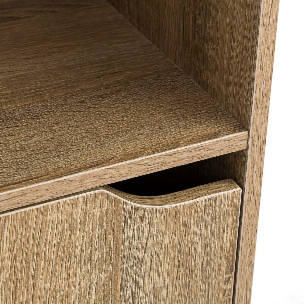 lolahome Mesita de noche con 1 puerta de madera DM de 30x29x61 cm