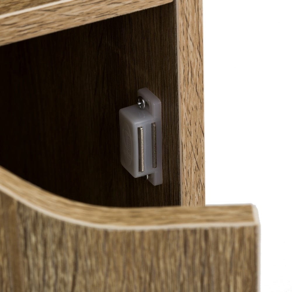 lolahome Mesita de noche con 1 puerta de madera DM de 30x29x61 cm Liquidación