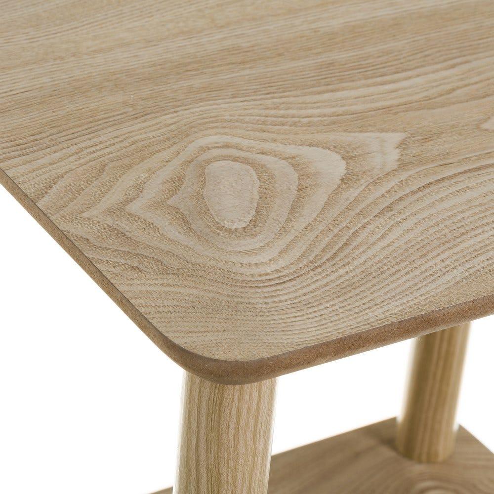 lolahome Mesa auxiliar de madera de pino beige de 47x34x40 cm