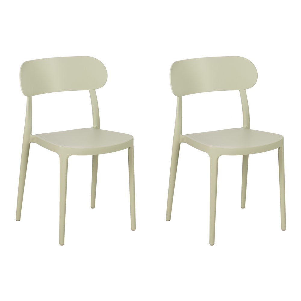 lolahome Set de 4 sillas de comedor de diseño apilable de polipropileno de 48x50x80 cm Precios de Black Friday