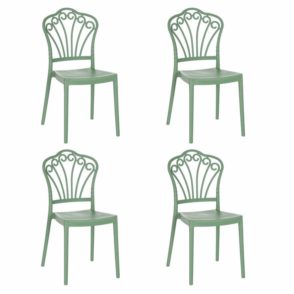 lolahome Set de 4 sillas de comedor mariposa de polipropileno de 44x52x90 cm Devoluciones gratuitas