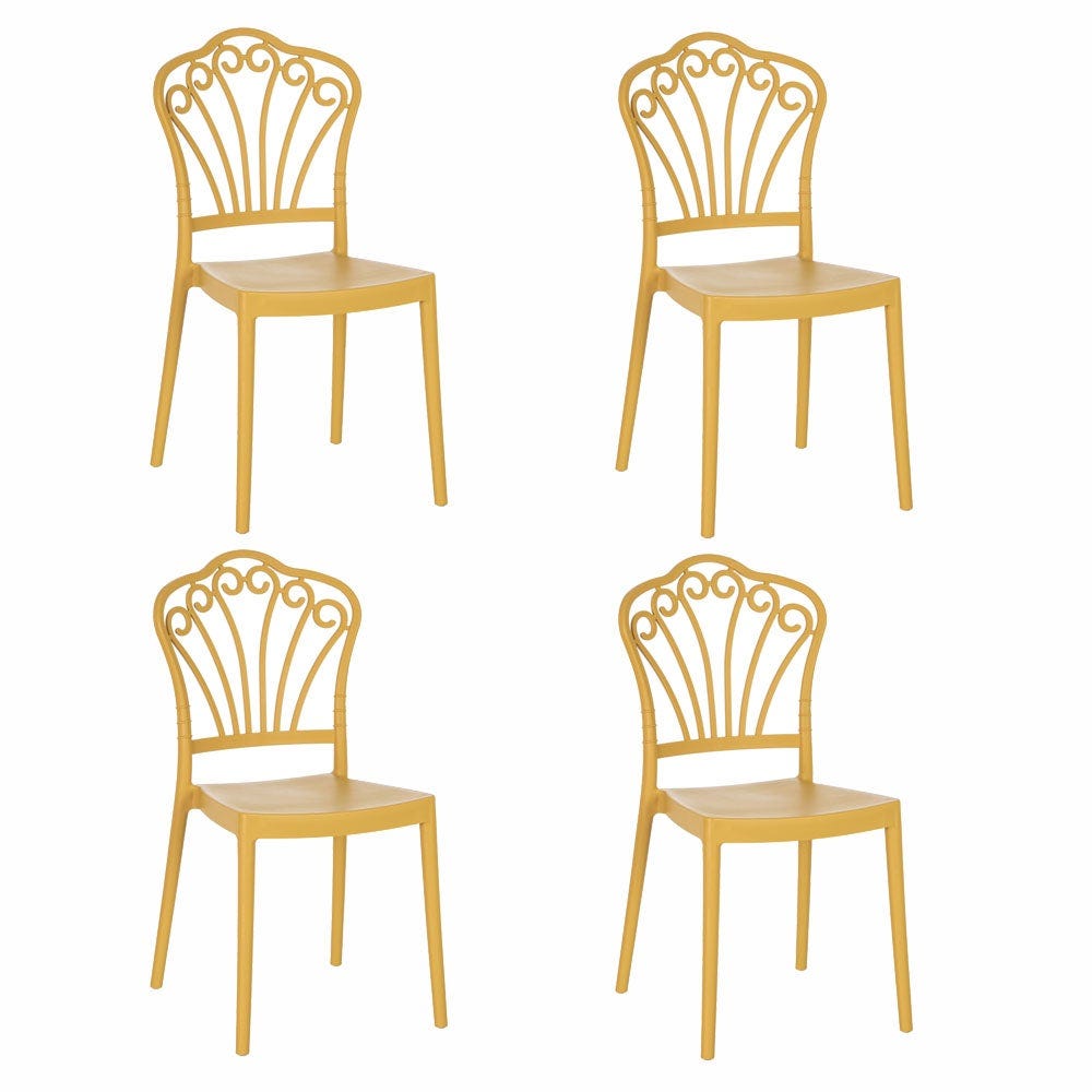 lolahome Set de 4 sillas de comedor mariposa de polipropileno de 44x52x90 cm Devoluciones gratuitas