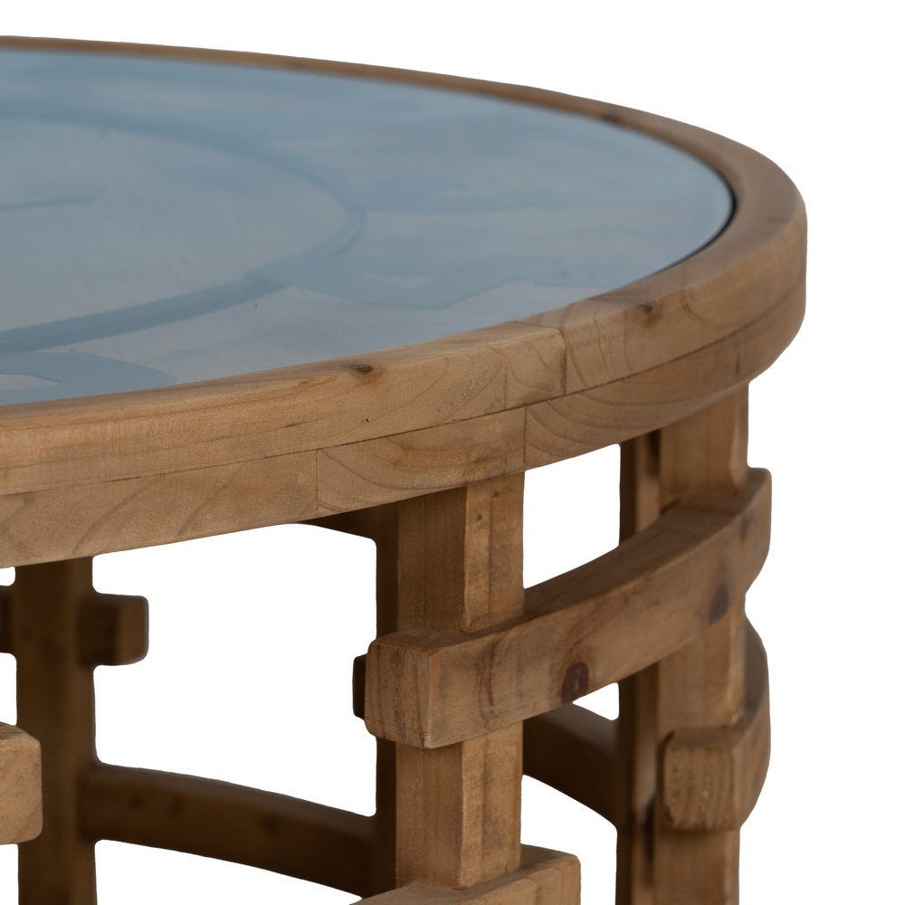 lolahome Mesa de centro redonda reloj Liquidación