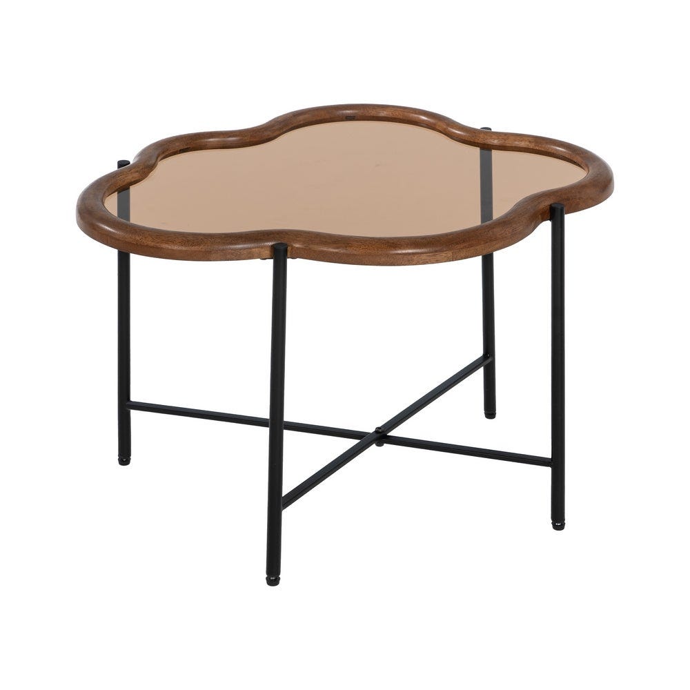 lolahome Set de 2 mesas de centro de madera de caucho Rebajas online