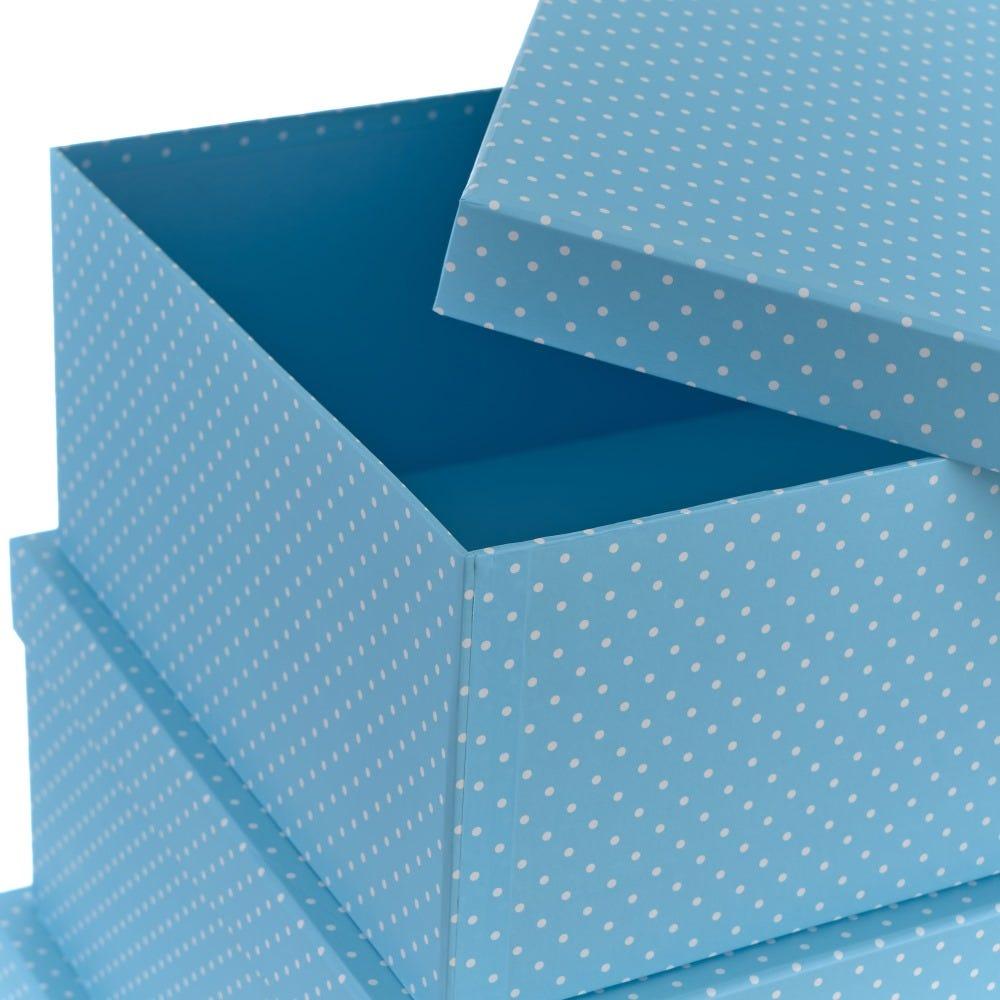 lolahome Set de 15 cajas organizadoras de cartón azules Último día