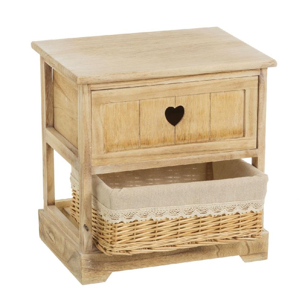 lolahome Cajonera beige de madera con 2 cajones de 41x40x29 cm