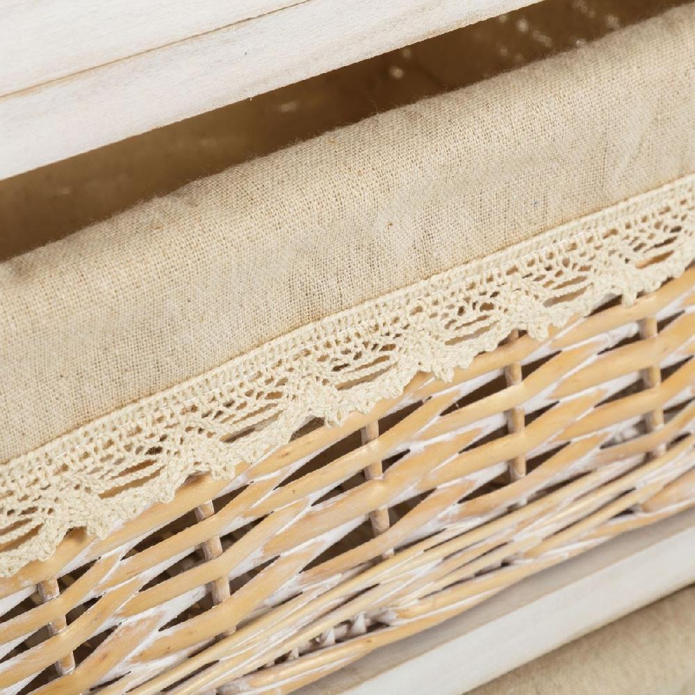 lolahome Cajonera beige de madera con 3 cajones de 58x40x29 cm Liquidación