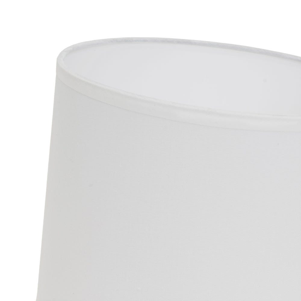 lolahome Lámpara de mesa arcos de cerámica blanca con pantalla de tela de Ø 18x32 cm Ahorra y exporta