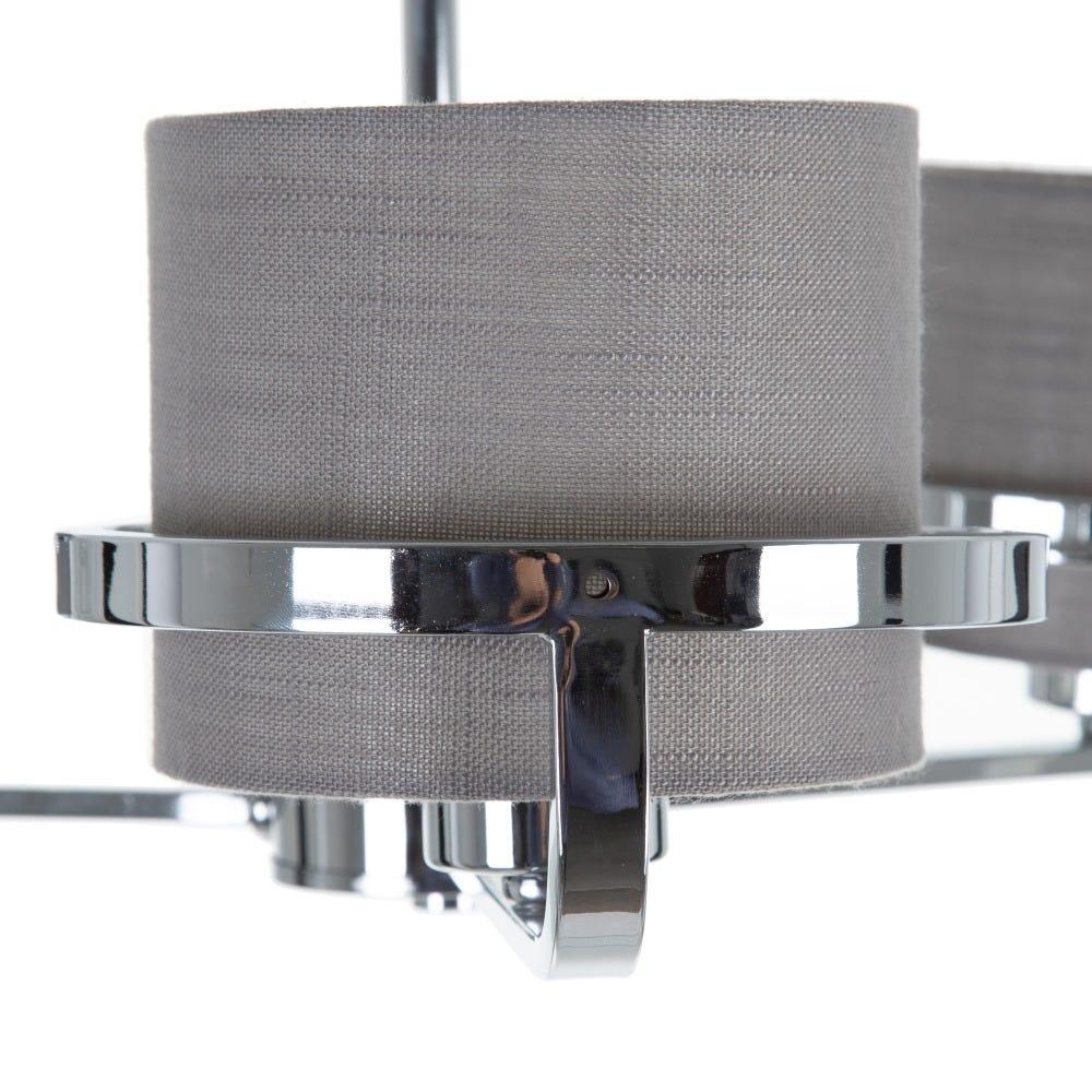 lolahome Lámpara de techo con brazos de metal y tela plateada de 42x50x55 cm Libre de impuestos