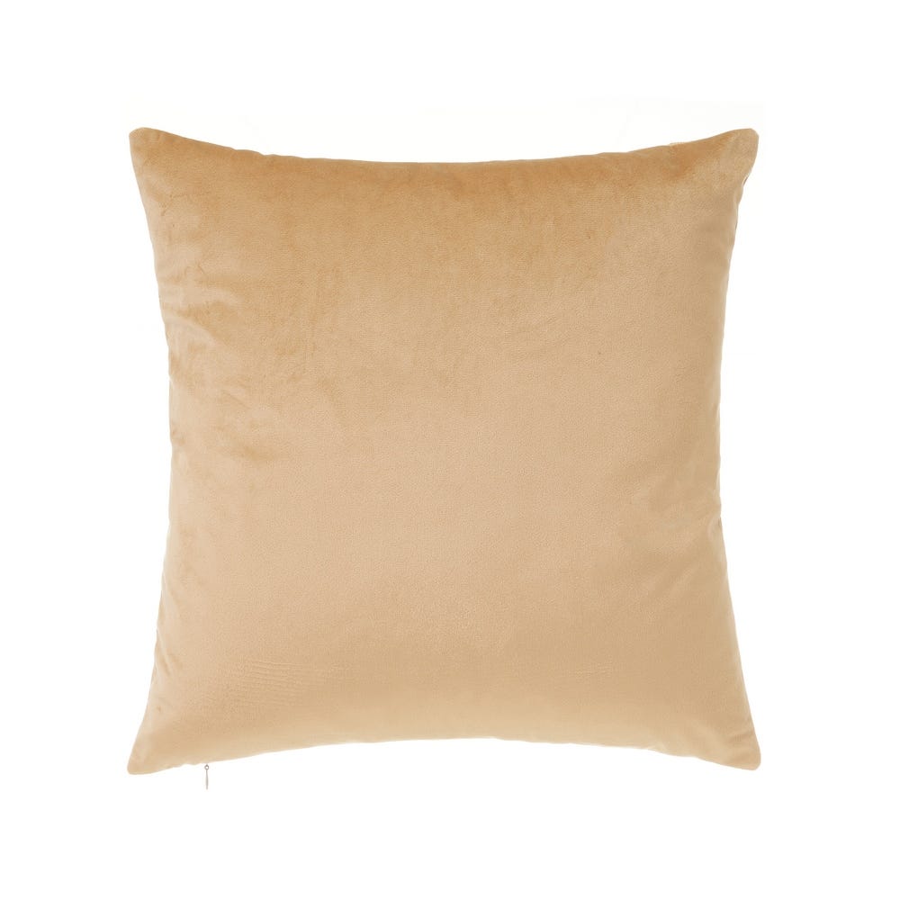lolahome Cojín abanico beige de terciopelo de 45x45 cm con relleno Descuentos del mes