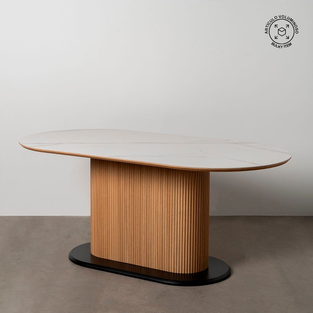 lolahome Mesa de comedor ovalada de 180x90cm Rebajas online