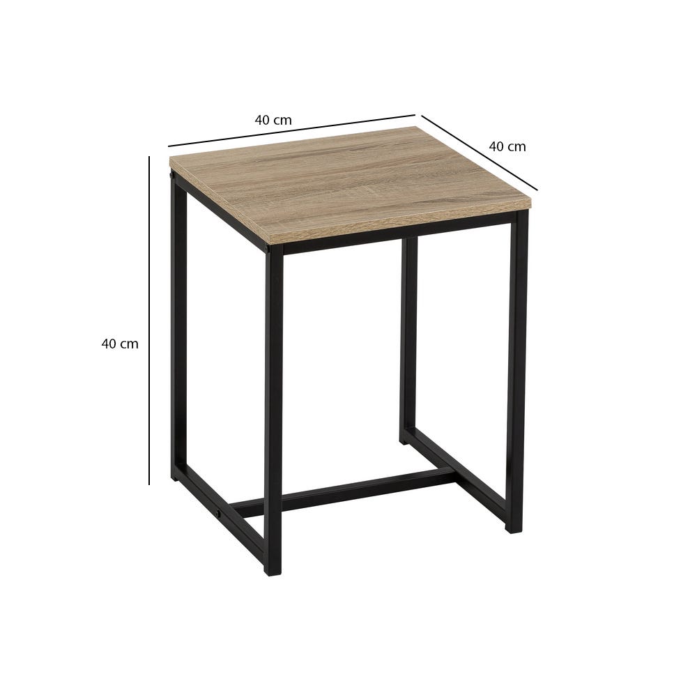lolahome Mesa auxiliar Urban de acero y MDF de 40x40x50 cm COMPRAR AHORA