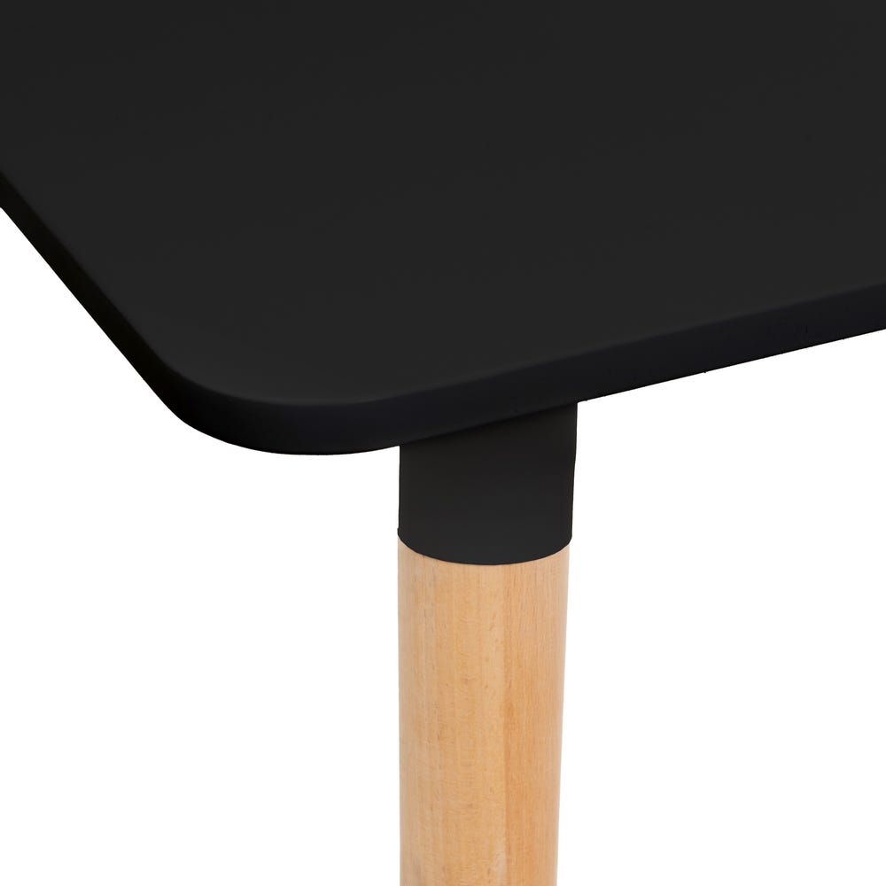 lolahome Mesa de comedor negra de 80x80cm Último día