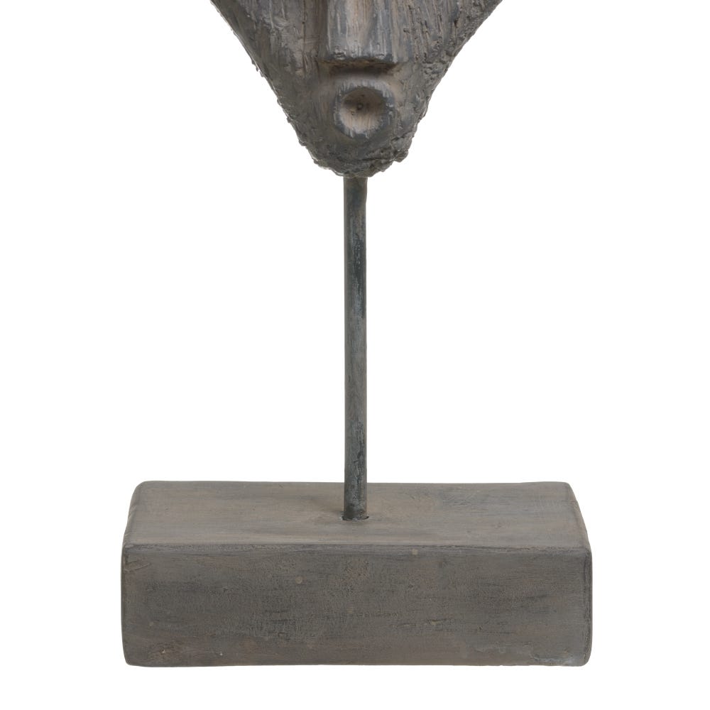 lolahome Figura máscara tallada de resina gris de 19x22x55 cm Solo hoy