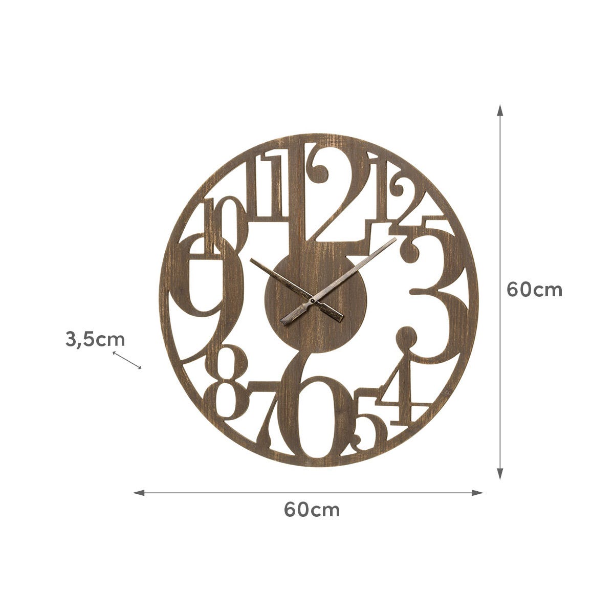 lolahome Reloj tallado natural de madera de Ø 60 cm Grandes descuentos