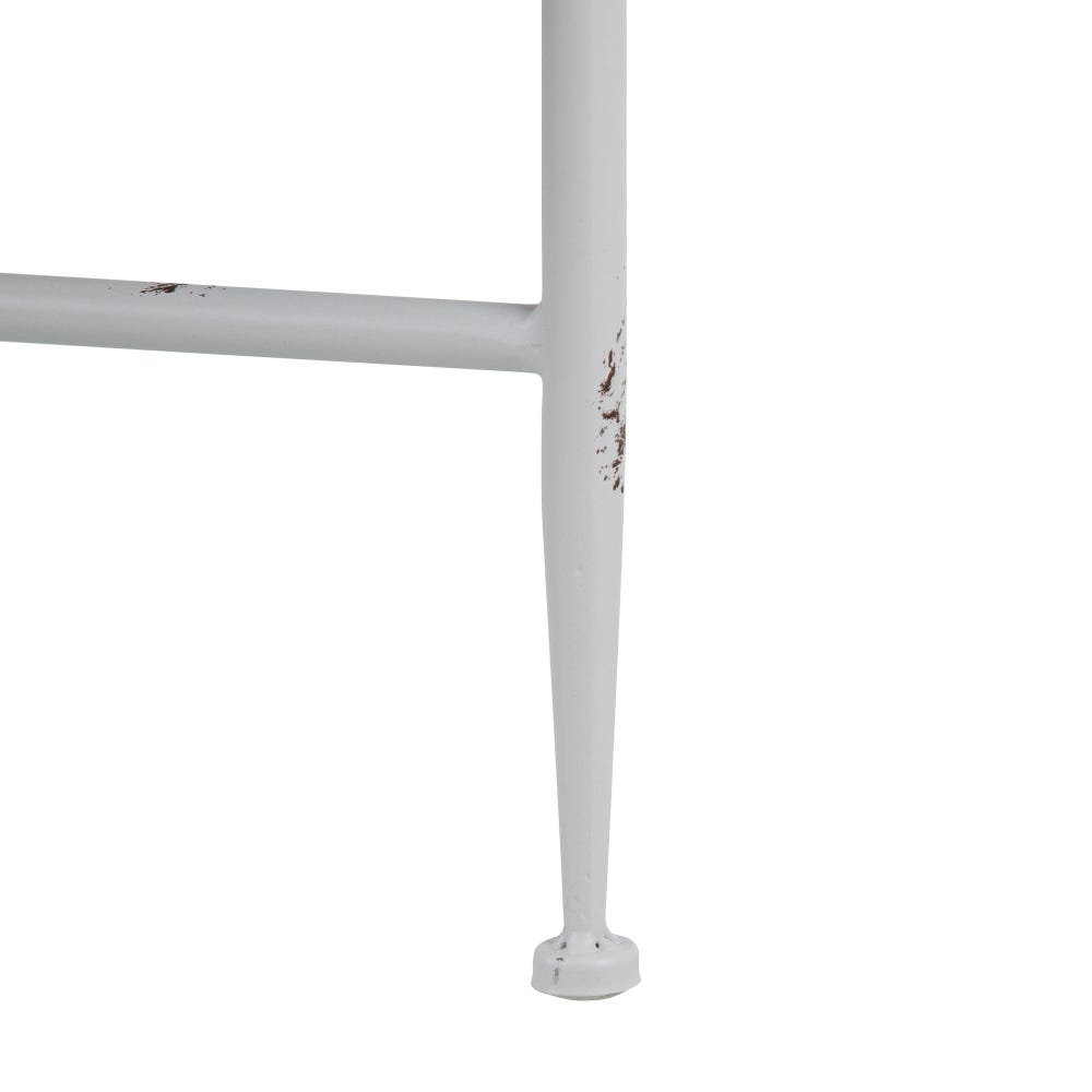 lolahome Mesita bandeja envejecida de hierro blanco y natural de Ø 50x53 cm Envío internacional gratuito