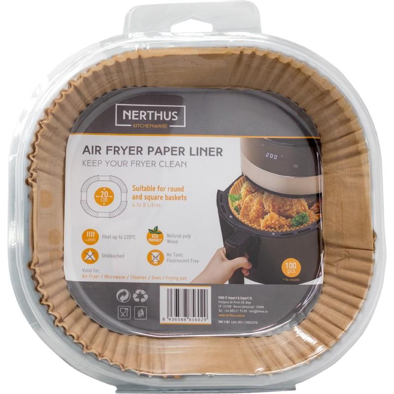 nerthus kitchenware Bandeja de papel para Freidora de Aire Air Fryer 100 Piezas En oferta
