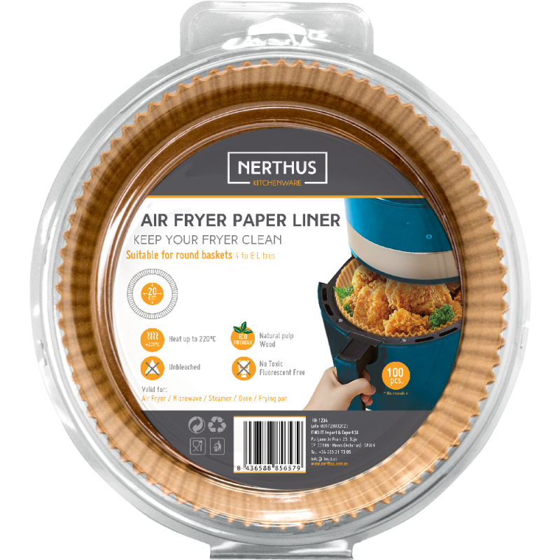 nerthus kitchenware Bandeja de papel para Freidora de Aire 100 Piezas Ventas relámpago