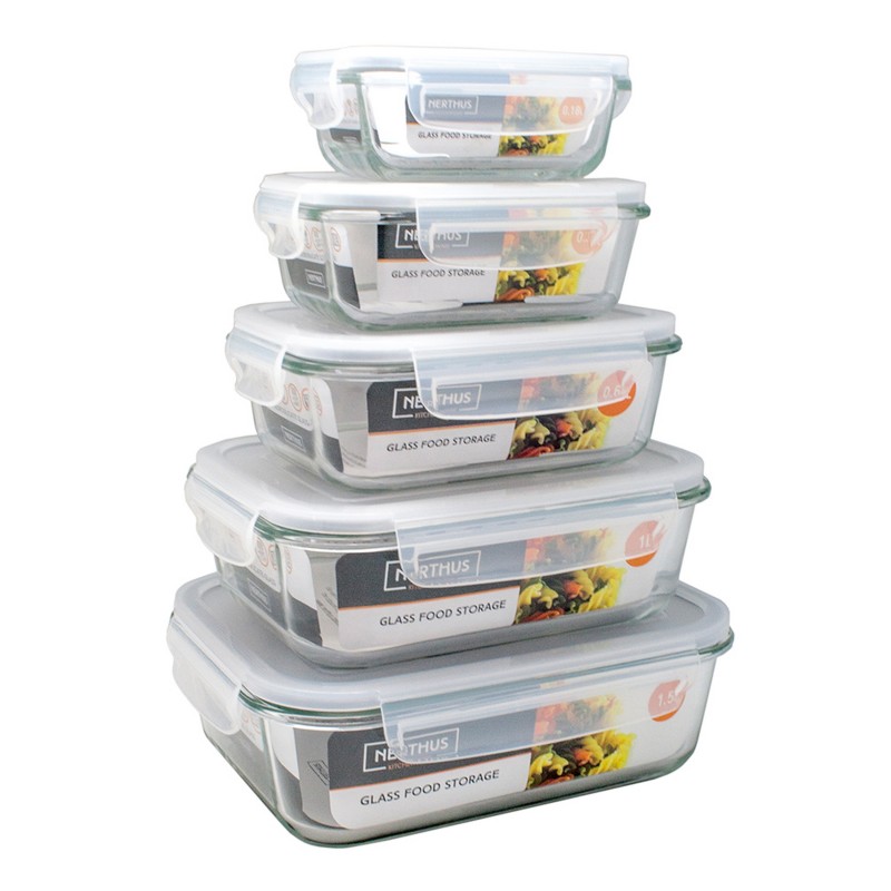 nerthus kitchenware Recipiente hermético de cristal 0 64L Limitado a 3 días