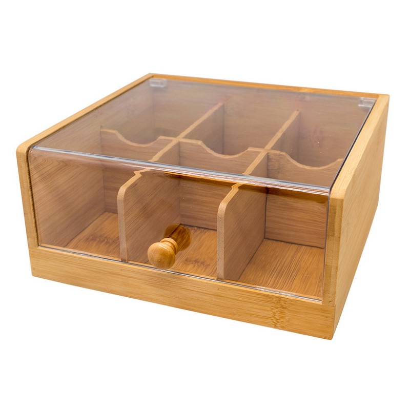 nerthus kitchenware Caja organizadora de bolsitas de Té 6 departamentos