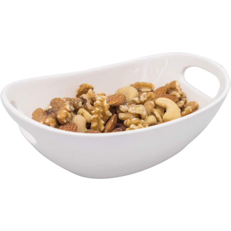 nerthus kitchenware Bol Ovalado de Porcelana con Asas para Snacks Blanco Superdescuento