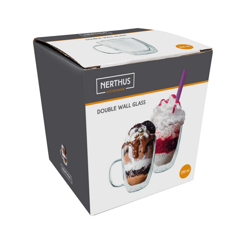 nerthus kitchenware Taza de Cristal de Doble Pared Liquidación