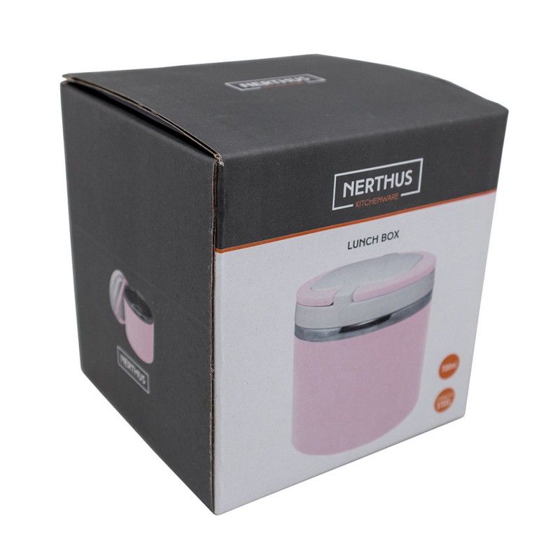 nerthus kitchenware Termo doble Pared Acero Inoxidable Rosa Pastel 700 ml Últimos 3 días