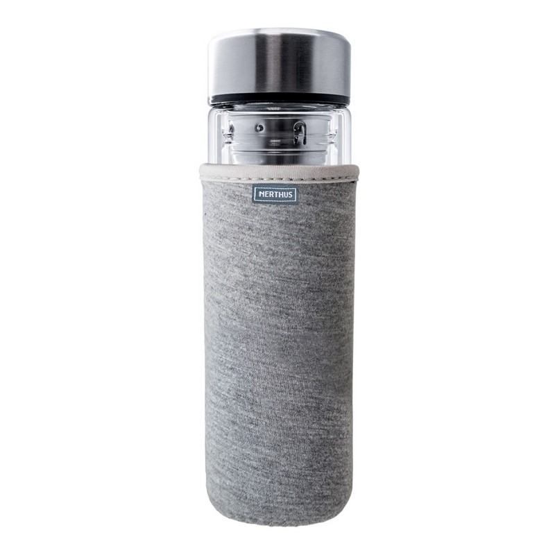 nerthus kitchenware Botella de Cristal de doble Pared con Infusor para el Té Solo hoy