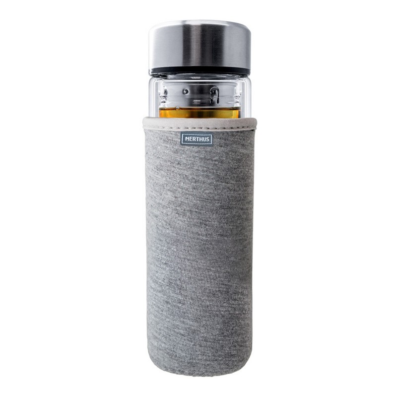 nerthus kitchenware Botella de Cristal de doble Pared con Infusor para el Té Solo hoy