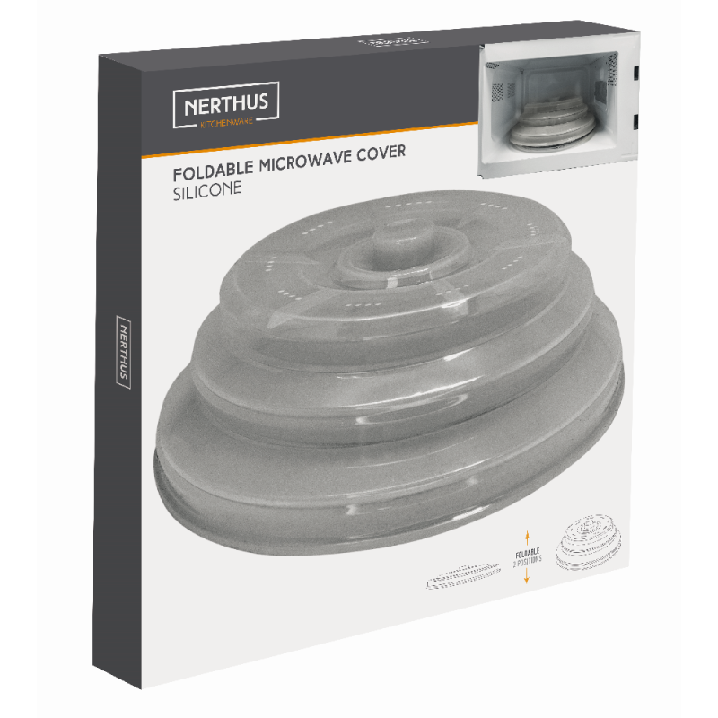 nerthus kitchenware Tapa para Microondas de Silicona Transparente: Plegable Elegante y Funcional Transparente Gran oferta
