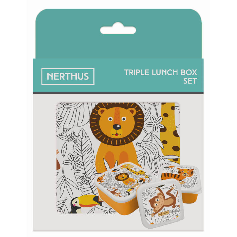 nerthus kitchenware Fiambreras Apilables para Niños Leones Rebajas online