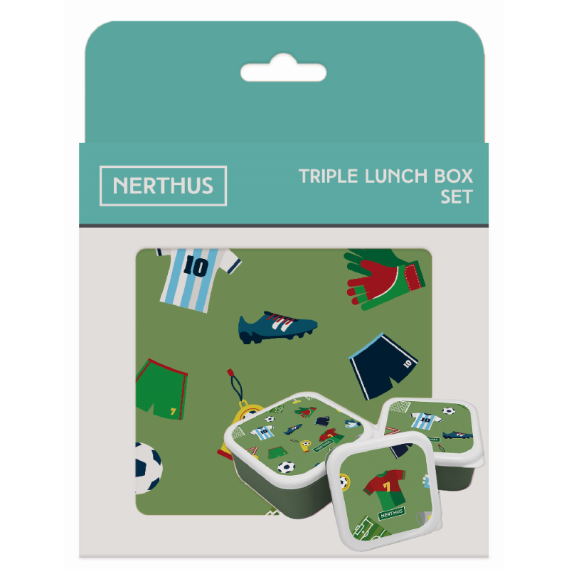 nerthus kitchenware Fiambreras Apilables para Niños Fútbol ÚLTIMAS EDICIONES