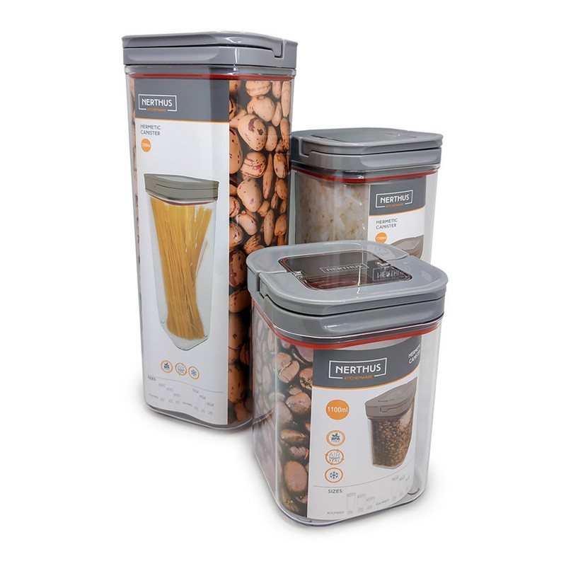 nerthus kitchenware Hermético Alimentos Cuad 1700 ML Tienda de fábrica