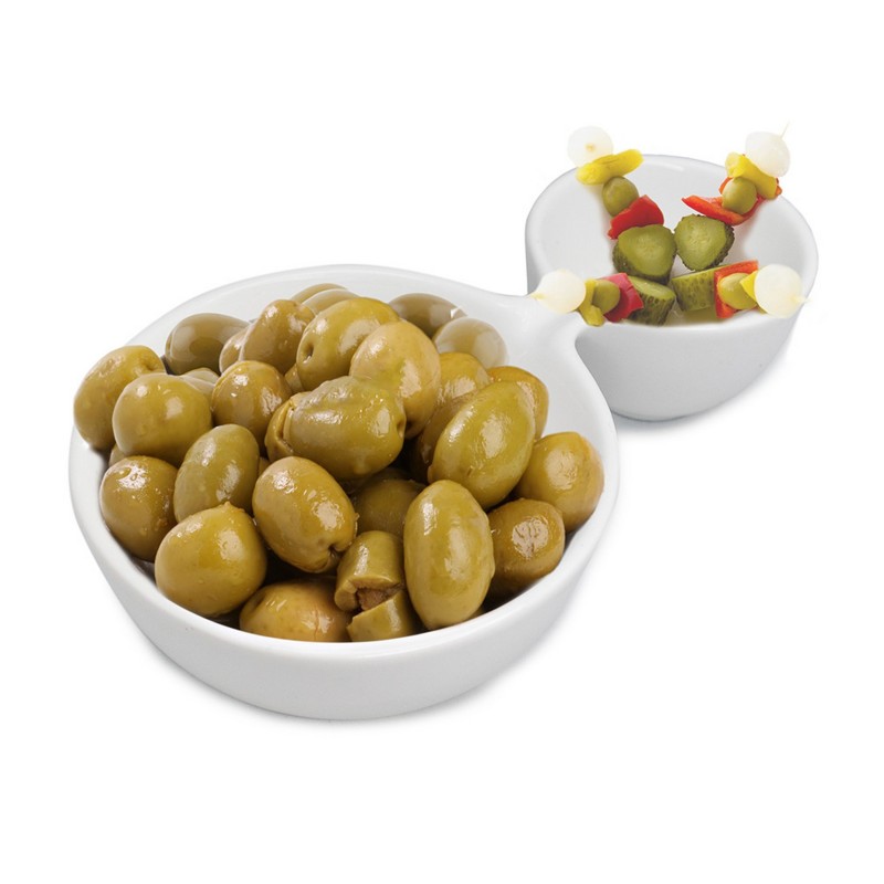 nerthus kitchenware Cuenco de porcelana doble para aperitivos Outlet online