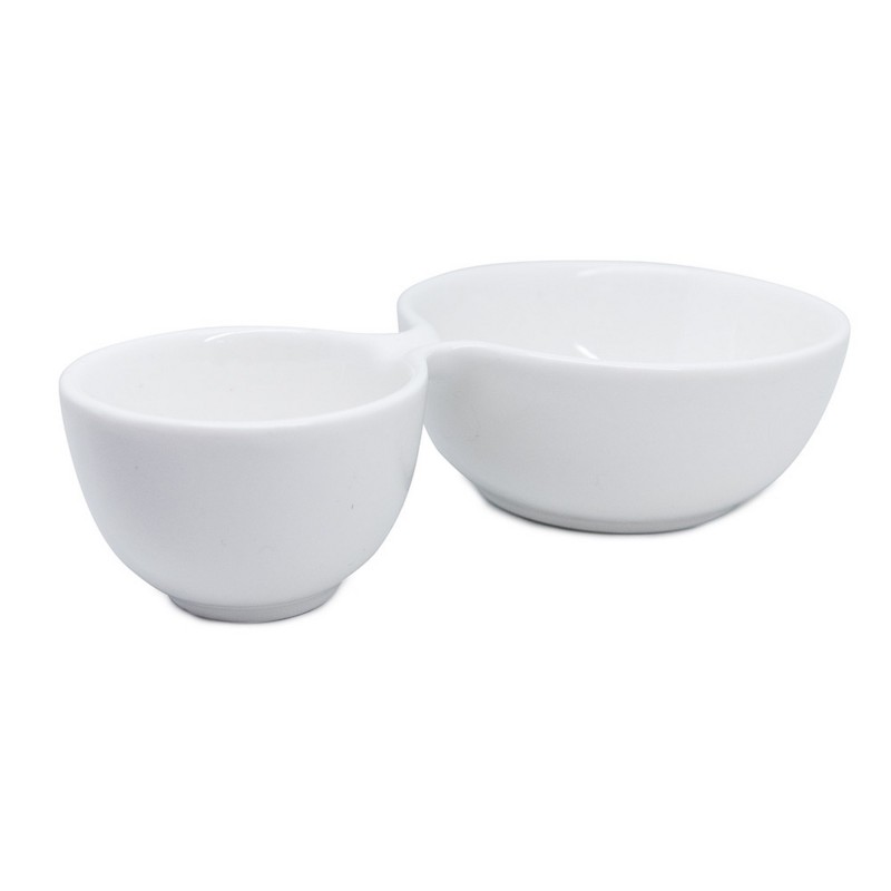 nerthus kitchenware Cuenco de porcelana doble para aperitivos Outlet online