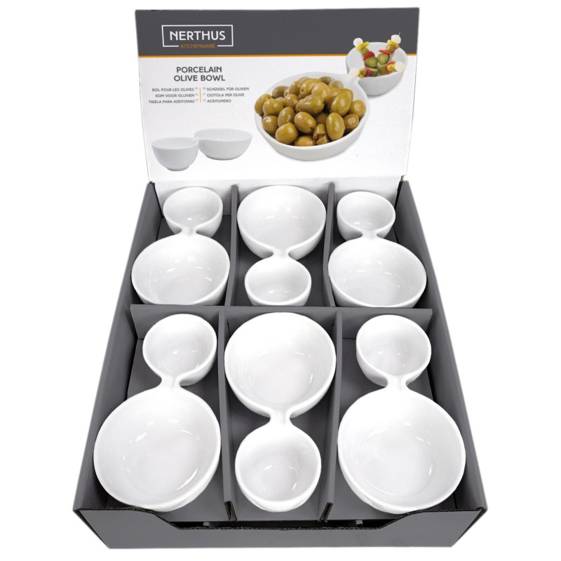 nerthus kitchenware Cuenco de porcelana doble para aperitivos Outlet online