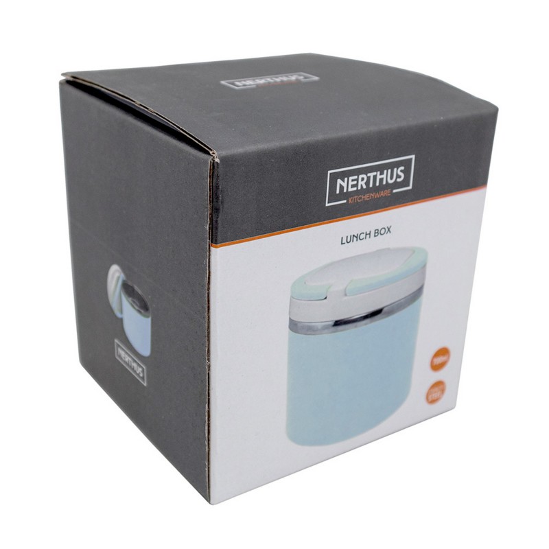 nerthus kitchenware Termo doble Pared Acero Inoxidable Azul Pastel 700 ml En oferta