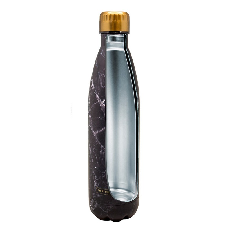 nerthus kitchenware Botellas de Doble Pared de Acero inoxidable - 750 ml Marmol Negro Rebajas baratas