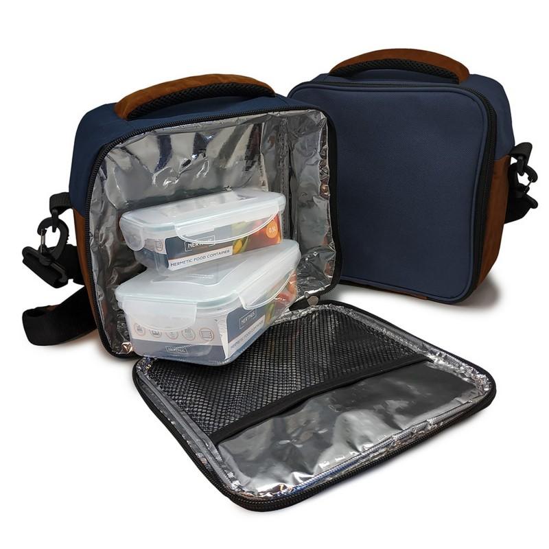 nerthus kitchenware Bolsa térmica azúl con 2 recipientes herméticos Mejor oferta