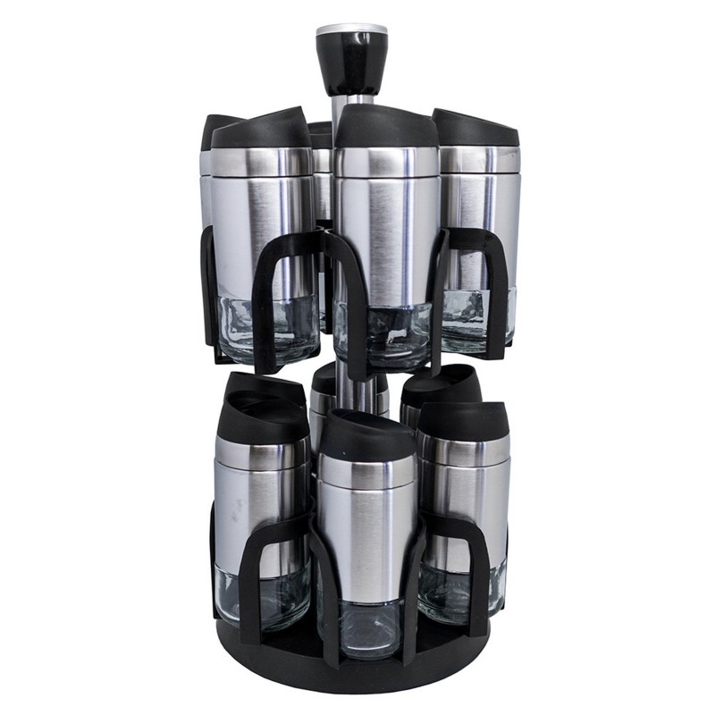 nerthus kitchenware Especiero carrusel giratorio de 12 frascos de acero inoxidable Precios de Black Friday