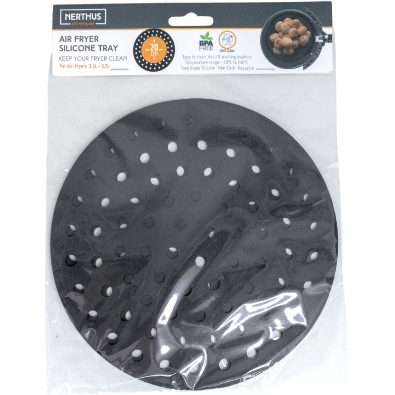 nerthus kitchenware Bandeja Base Redonda Perforada Reutilizable de Silicona para Freidora de Aire En oferta