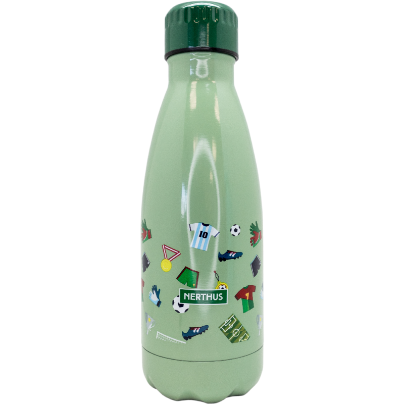 nerthus kitchenware Botella de doble pared de acero inoxidable 350 ml Futbol