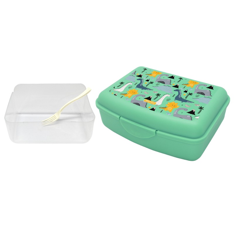 nerthus kitchenware Fiambrera Infantil y contenedor con tenedor incluido Dinosaurios Grandes descuentos
