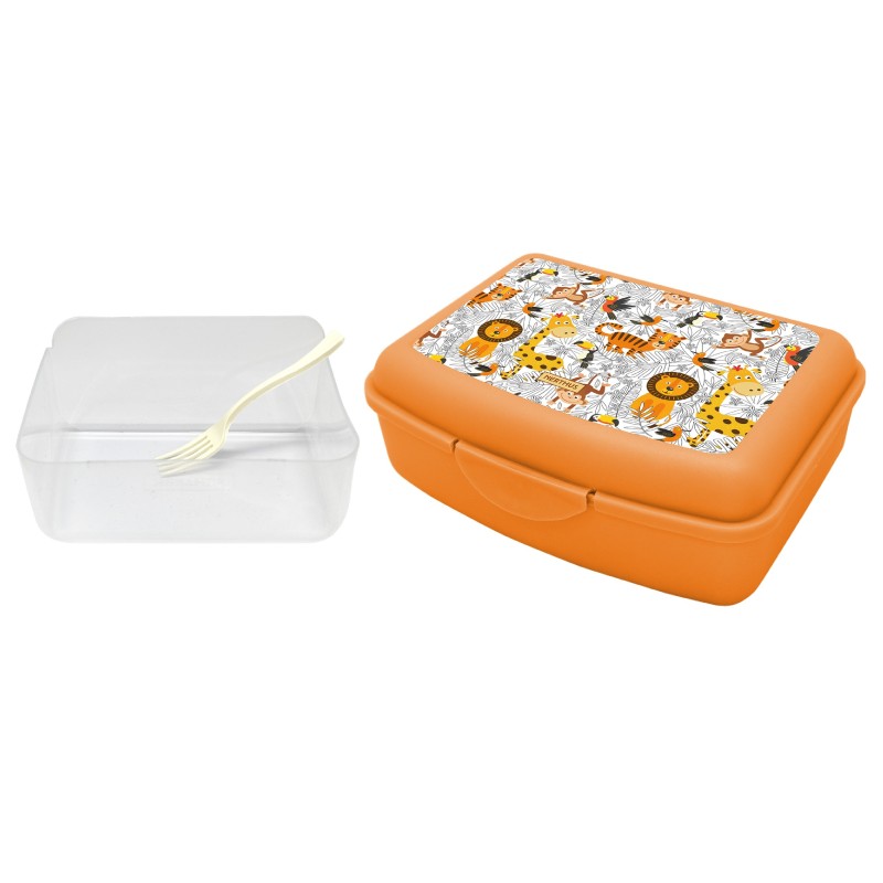 nerthus kitchenware Fiambrera Infantil y contenedor con tenedor incluido Leones Envío internacional gratuito