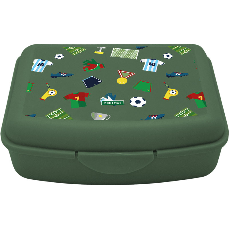 nerthus kitchenware Fiambrera Infantil Futbol con 2 divisores y tenedor Futbol