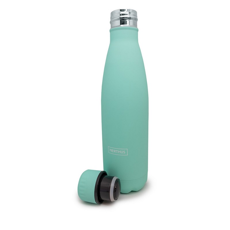 nerthus kitchenware Botella de doble pared de acero inoxidable - 500 ml Turquesa
